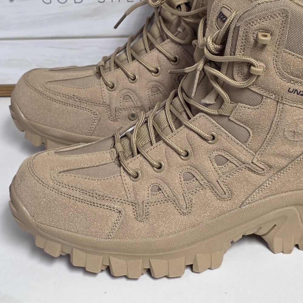 Unzhuo Make 5.11 Tactical Boots Mens 12 Beige Leather Lace Up Ankle Outdoor 46 - Picture 4 of 16